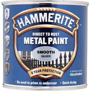 Specialist Paints, Hammerite Direct To Rust Metal Paint   Smooth Silver   250ml, Hammerite Paint