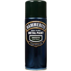 Specialist Paints, Hammerite Direct To Rust Metal Paint Aerosol   Smooth Dark Green   400ml, Hammerite Paint