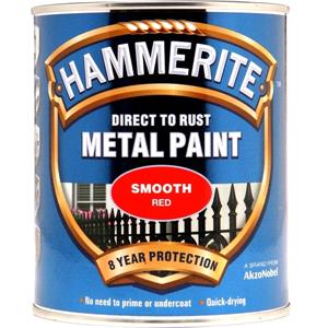 Specialist Paints, Hammerite Direct To Rust Metal Paint   Smooth Red   750ml, Hammerite Paint