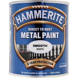 Specialist Paints, Hammerite Direct To Rust Metal Paint   Smooth White   750ml, Hammerite Paint
