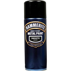 Specialist Paints, Hammerite Direct To Rust Metal Paint Aerosol   Smooth Black   400ml, Hammerite Paint