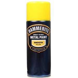 Specialist Paints, Hammerite Direct To Rust Metal Paint   Smooth Yellow   400ml, Hammerite Paint
