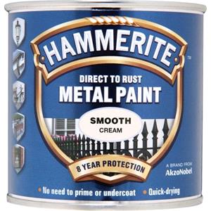 Specialist Paints, Hammerite Direct To Rust Metal Paint   Smooth Cream   250ml, Hammerite Paint