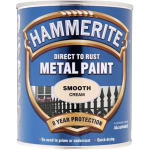 Specialist Paints, Hammerite Direct To Rust Metal Paint   Smooth Cream   750ml, Hammerite Paint